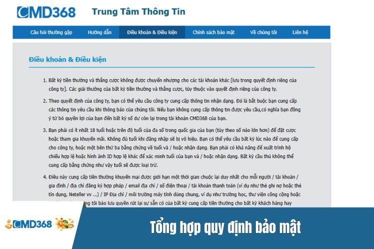 Tổng hợp quy định bảo mật